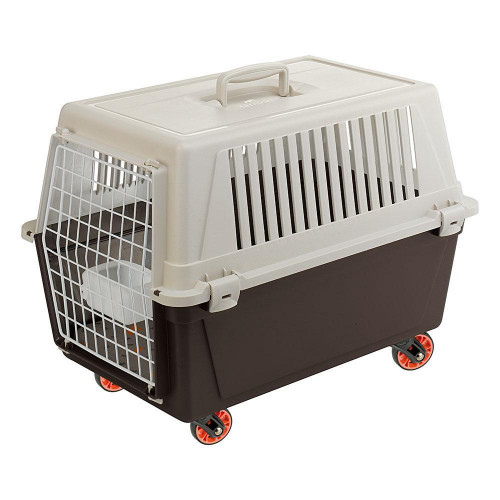 Переноска Ferplast Carrier Atlas 30 для котів і собак, біло-коричнева, 60×40×38 см