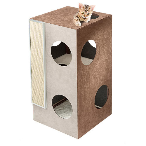 Ferplast Cat Tree Kubo 2 будиночок для котів з кігтеточкою і зонами для відпочинку та ігор, 45x47x89 см