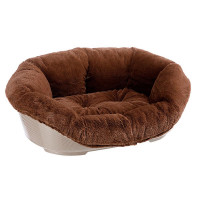 Кровать Ferplast Sofa 4 Soft Brown для собак и кошек из термопластичной смолы, 64×48×25 см
