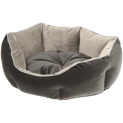 Оксамитовий диван Ferplast Queen 50 Beige-Grey для котів і собак, 50×40×18 см