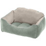 Бархатная кровать Ferplast Milord 55 Bedding Green-Beige для собак и кошек, 55×45×26 см