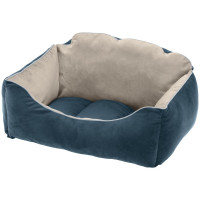Бархатная кровать Ferplast Milord 55 Bedding Blue-Beige для собак и кошек, 55×45×26 см Бархатная кровать Ferplast Milord 55 Bedding Blue-Beige для собак и кошек, 55×45×26 см