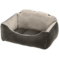 Бархатная кровать Ferplast Milord 65 Bedding Grey-Beige для собак и кошек, 65×45×28 см Бархатная кровать Ferplast Milord 65 Bedding Grey-Beige для собак и кошек, 65×45×28 см