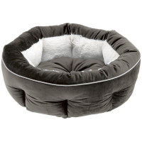 Оксамитове ліжко Ferplast Marquis 45 Bedding Grey-Ivory для котів і собак, 45×16 см Оксамитове ліжко Ferplast Marquis 45 Bedding Grey-Ivory для котів і собак, 45×16 см