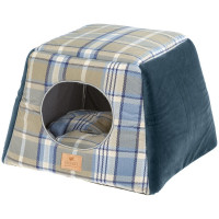 Будиночок, що трансформується в лежак Ferplast Edinburgh House Blue для котів, 44×44×33 см Будиночок, що трансформується в лежак Ferplast Edinburgh House Blue для котів, 44×44×33 см