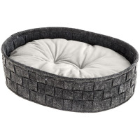Валяная ліжко Ferplast Cocoon 45 Dark Grey Cushion для котів і собак з двосторонньою подушкою, 45×35×12 см Валяная ліжко Ferplast Cocoon 45 Dark Grey Cushion для котів і собак з двосторонньою подушкою, 45×35×12 см