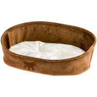 Лежанка с двухсторонней подушкой Ferplast Laska 45 Brown Dogbed для кошек и собак, 45×34×16 см