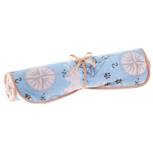 Підстилка з хутром Ferplast Nanna 100 Fur Map Blue-Green для собак, 95×60 см