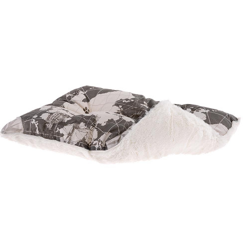Лежак Ferplast Coccolo 60 Map Blue-Grey для собак і котів, 66×50×20 см