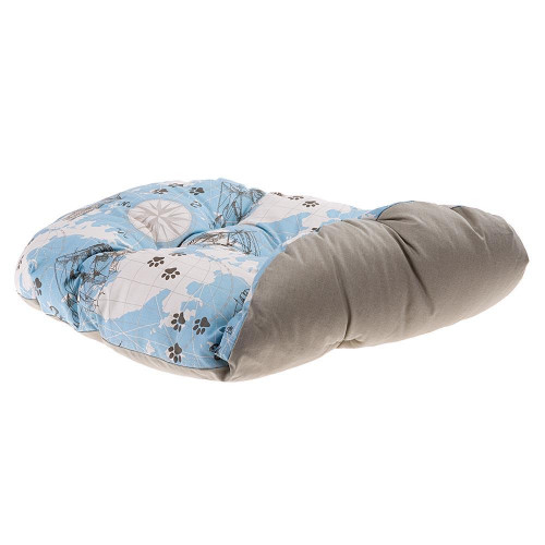 Мягкий лежак Ferplast Dandy C 65 Map Blue-Grey для собак и кошек, 65×46×17 см