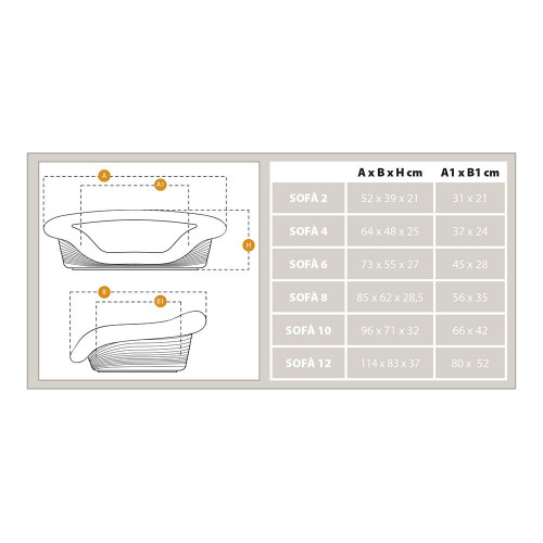 Кровать Ferplast Sofa 4 Soft Brown для собак и кошек из термопластичной смолы, 64×48×25 см