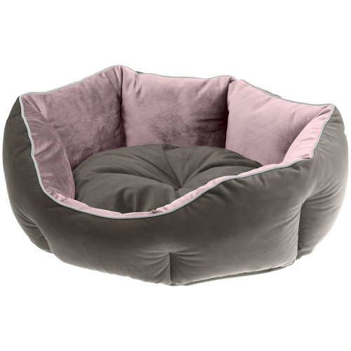 Оксамитовий диван Ferplast Queen 50 Pruple-Grey для котів і собак, 50×40×18 см