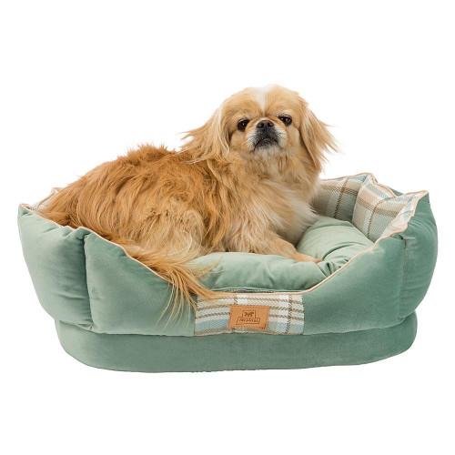 Лежак з двосторонньою подушкою Ferplast Charles 50 Bedding Green для котів і собак, 45×35×17 см