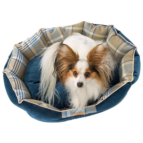 Лежак з двосторонньою подушкою Ferplast Charles 60 Bedding Blue для котів і собак, 56×42×20 см