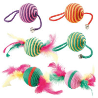 Мячики Ferplast PA 6110 Small Cord-Ball со шнуром и перьями Мячики Ferplast PA 6110 Small Cord-Ball со шнуром и перьями