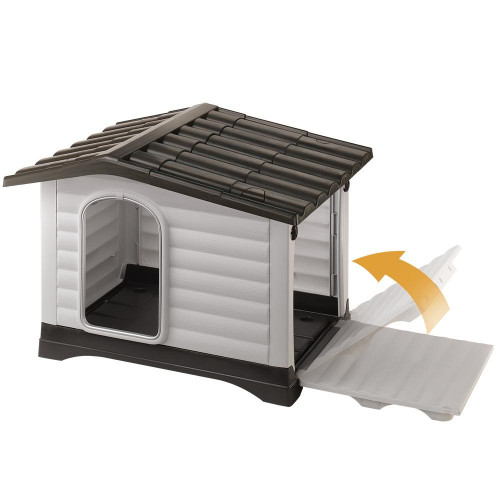 Пластикова будка Ferplast Dogvilla 11 з відкривається бічною панеллю, 111x84x79 см
