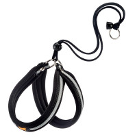 Эргономичная светоотражающая Ferplast Agila Reflex Black 5 шлейка для собак с эластичным шнуром, 50x58 см