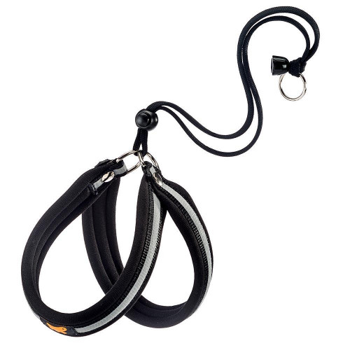 Эргономичная светоотражающая Ferplast Agila Reflex Black 5 шлейка для собак с эластичным шнуром, 50x58 см