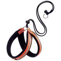 Эргономичная светоотражающая Ferplast Agila Reflex Orange 6 шлейка для собак с эластичным шнуром, 57x65 см Эргономичная светоотражающая Ferplast Agila Reflex Orange 6 шлейка для собак с эластичным шнуром, 57x65 см