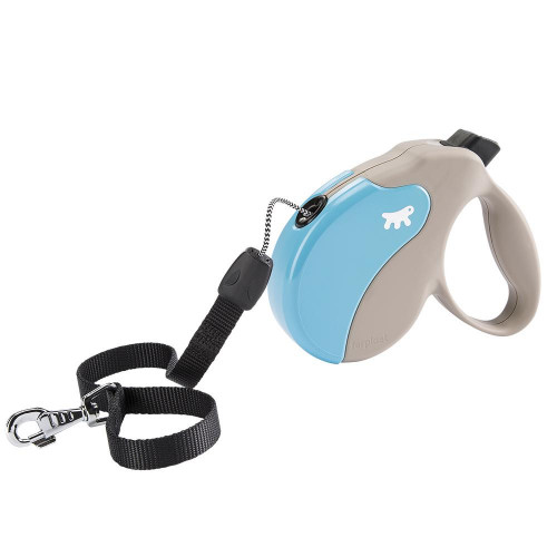 Поводок-рулетка Ferplast Amigo M Cord Beige-Blue Lead для собак cо шнуром, бежево-блакитний, 15x3,6x14 см
