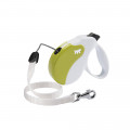 Поводок-рулетка Ferplast Amigo M Cord White-Green Lead для собак cо шнуром, зелено-білий, 15x3,6x14 см