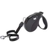 Поводок-рулетка Ferplast Amigo M Cord Black Lead для собак cо шнуром, черный, 15x3,6x14 см