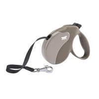 Поводок-рулетка Ferplast Amigo M Tape Dove-Grey для собак c лентой, бежево-серый, 15x3,6x14 см