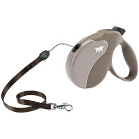 Поводок-рулетка Ferplast Amigo S Cord  Dove-Grey Lead для собак cо шнуром, бежево-серый, 14x3,6x12 см