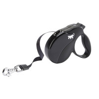 Поводок-рулетка Ferplast Amigo S Tape Black для собак c лентой, черный, 14x3,6x12 см Поводок-рулетка Ferplast Amigo S Tape Black для собак c лентой, черный, 14x3,6x12 см