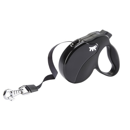Поводок-рулетка Ferplast Amigo S Tape Black для собак c стрічкою, чорний, 14x3,6x12 см