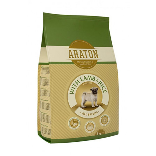 Сухий корм Araton Junior With Lamb & Rice для собак вагою від 2 до 60 кг, 3 кг