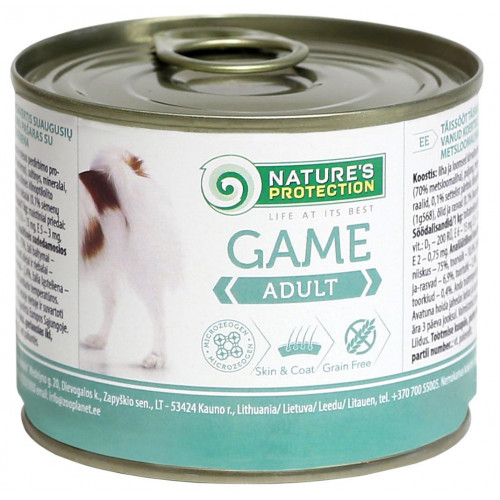Консерва Natures Protection Adult Game для дорослих собак, 200 г