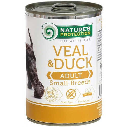 Консерва Natures Protection Adult small breed Veal & Duck для дорослих собак, 400 г