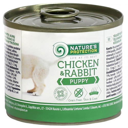Консерва Natures Protection Puppy chicken & rabbit для цуценят, 200 г