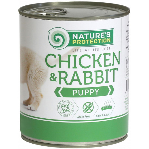 Консерва Natures Protection Puppy chicken & rabbit для цуценят, 800 г