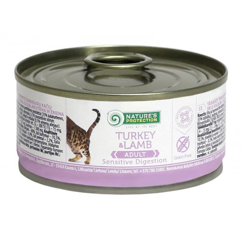 Консерва Natures Protection Sensitive Digestion Turkey & Lamb для котів, 100 г