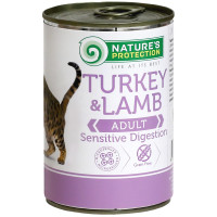 Консерва Natures Protection Sensitive Digestion Turkey&Lamb для кошек, 400 г Консерва Natures Protection Sensitive Digestion Turkey&Lamb для кошек, 400 г
