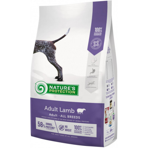 Сухой корм Natures Protection Adult Lamb All Breeds для собак всех пород, 12 кг