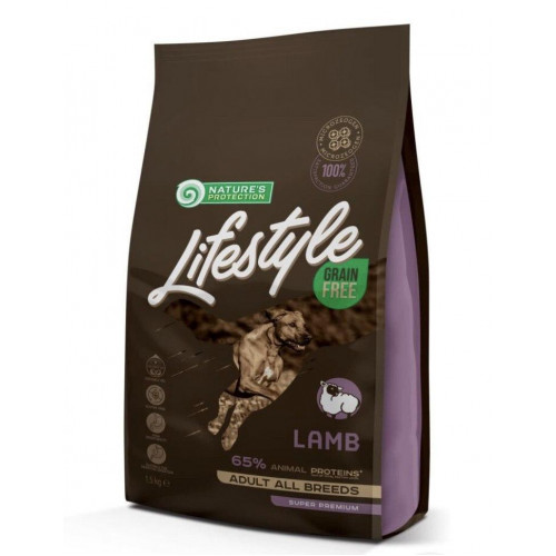 Сухий корм Natures Protection Lifestyle Grain Free Lamb Adult All Breeds для собак всіх порід, 1,5 кг
