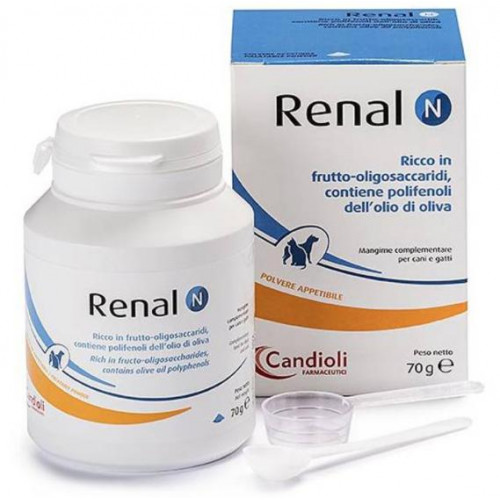Порошок Candioli Renal N при хронічній нирковій недостатності для котів і собак, 70 г