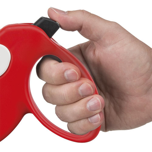 Поводок-рулетка Ferplast Amigo M Cord Red-White для собак cо шнуром, червоно-білий, 15x3,6x14 см