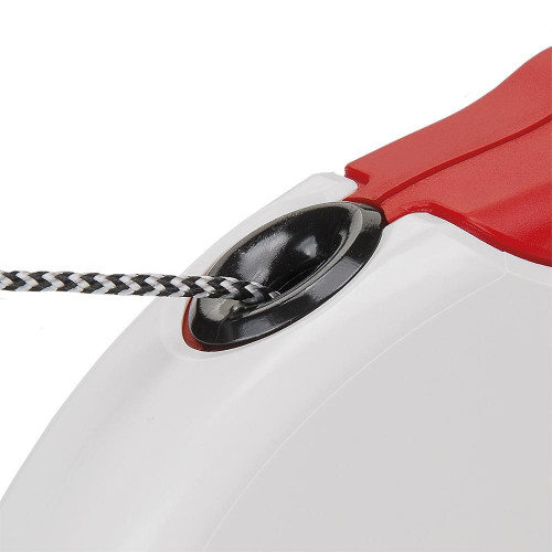 Поводок-рулетка Ferplast Amigo M Cord Red-White для собак cо шнуром, червоно-білий, 15x3,6x14 см
