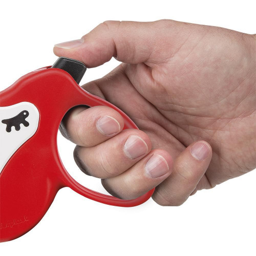 Поводок-рулетка Ferplast Amigo Mini Tape Red-White для собак c стрічкою, червоно-білий, 12x3x10 см