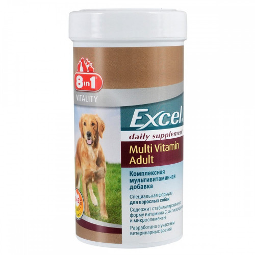 Витамины 8in1 Excel Multi Vitamin Adult для взрослых собак для здорового развития, мультивитамин, 70 шт