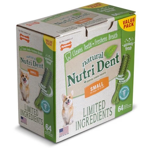 Лакомство Nylabone Nutri Dent Natural жевательное, для чистки зубов, для собак, S, 8 шт, цена за 1 шт