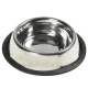 Миска Flamingo Dish Steel Rim для собак, с резиновым ободком, нержавейка, 21 см