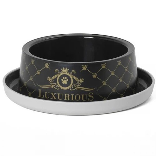 Миска Moderna Trendy Dinner Luxurious Pets для собак, пластик, чорна, 735 мл, d-20 см