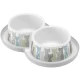 Двойная миска Moderna Double Trendy Dinner Maasai для кошек, серо-белая, 2×350 мл