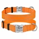 Ошейник нейлоновый BronzeDog Active для собак, со светоотражением, 20 мм/30-40 см, оранжевый, 33Т