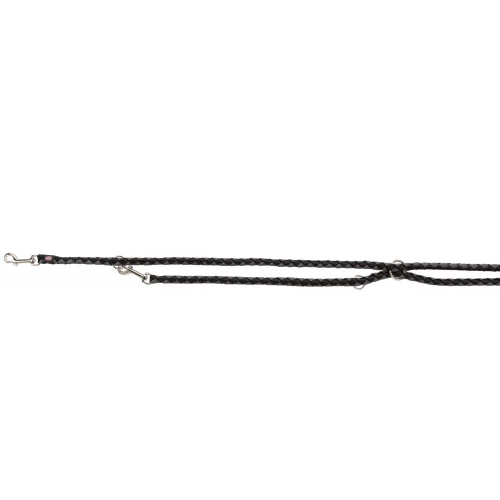 Повідець-перестібка Trixie Cavo Adjustable Lead для собак, плетений, круглий, розмір L-XL, 2 м/18 мм, чорний/графіт